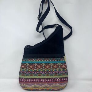Danny K Beverly Hills Tapestry Angle Zip Crossbody Bag